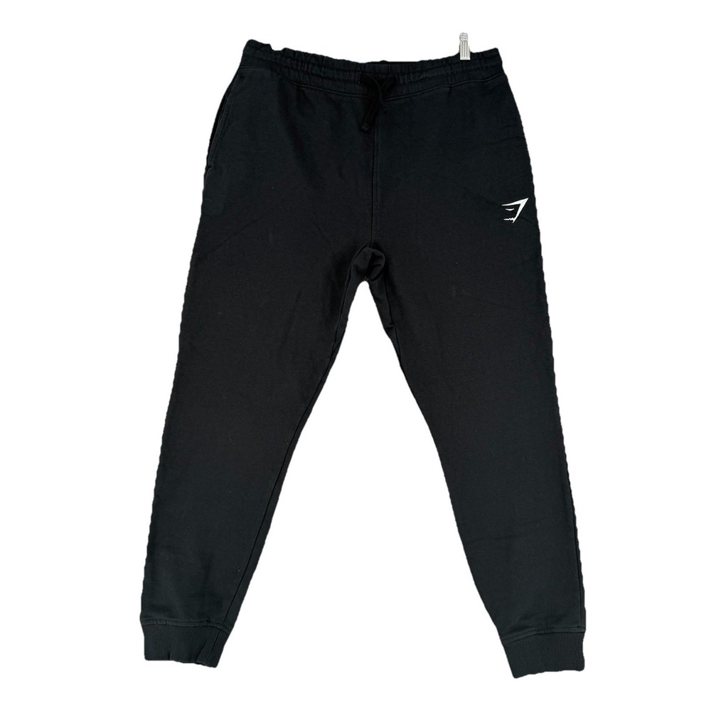 Gymshark Jogger Sweatpants Men's Large Black Drawstring Tapered Athletic Gym